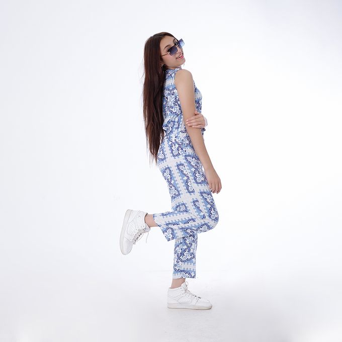 Jumpsuit coat - Soft, lightweight fabric - Sky blue