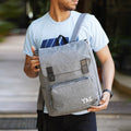 Canvas laptop backpack - Grey