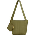 Quilted Shoulder Bag, Waterproof, 40 W x 35 L, Casual Style Handbag with Zipper Closure