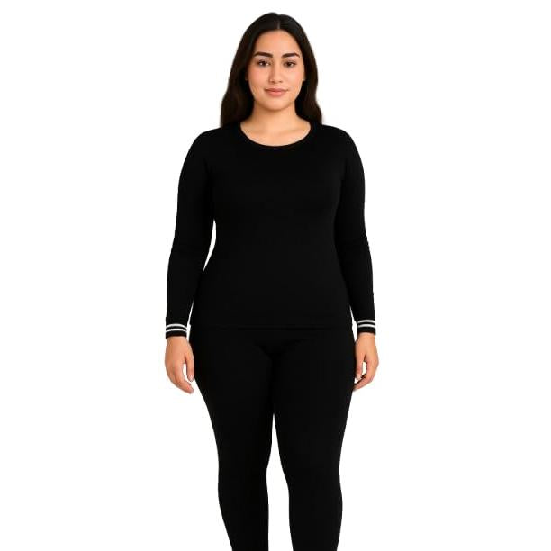 Unisex Thermal Underwear Set, Long Sleeve Top and Bottom, Winter Base Layer Sleepwear