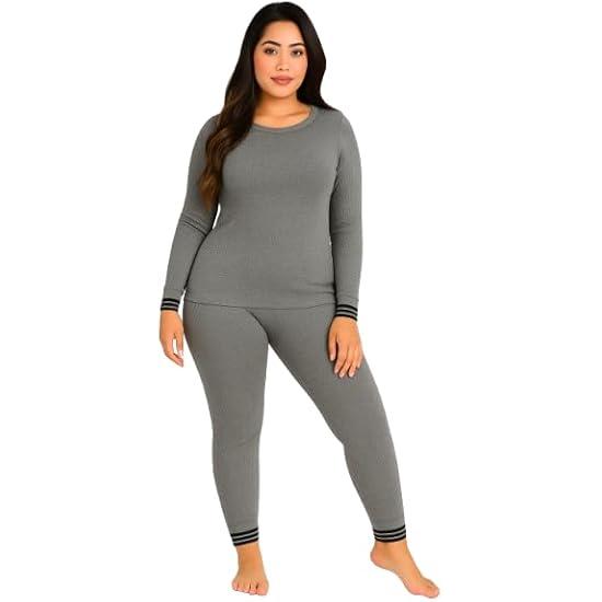 Unisex Thermal Underwear Set, Long Sleeve Top and Bottom, Winter Base Layer Sleepwear