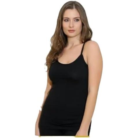 Undershirt cotton thin strap - Black