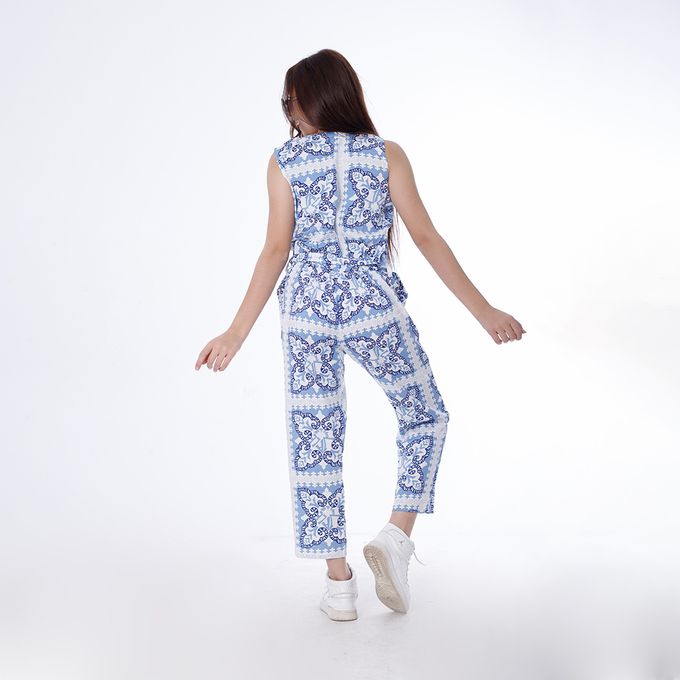 Jumpsuit coat - Soft, lightweight fabric - Sky blue