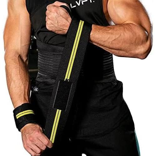 Wrist Support Straps for Weight Lifting, Black Neoprene Dumbbell Grip Wraps, Universal Size, 2 Pieces