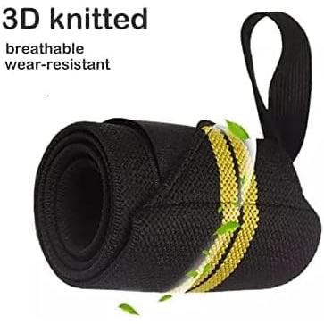 Wrist Support Straps for Weight Lifting, Black Neoprene Dumbbell Grip Wraps, Universal Size, 2 Pieces