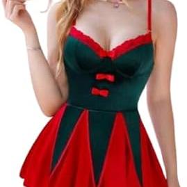 Women's Holiday Velvet Christmas, Red and Black, Plus Size Up to 85 KG