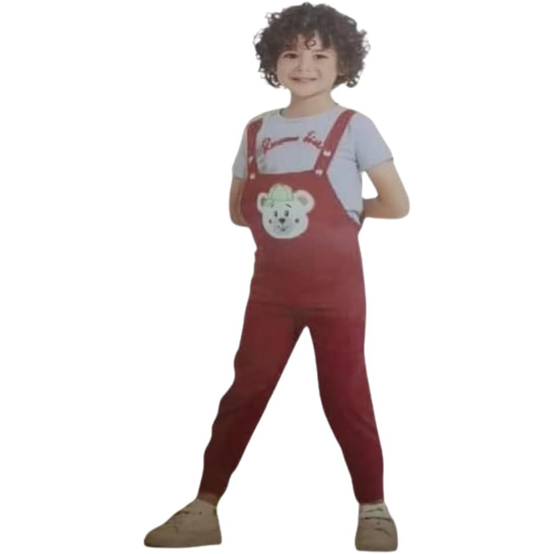 Boy's Jumpsuit And T-shirt Set, Soft Poplin Lycra