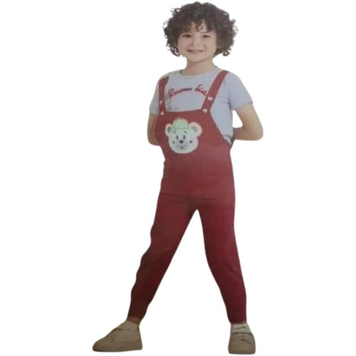 Boy's Jumpsuit And T-shirt Set, Soft Poplin Lycra