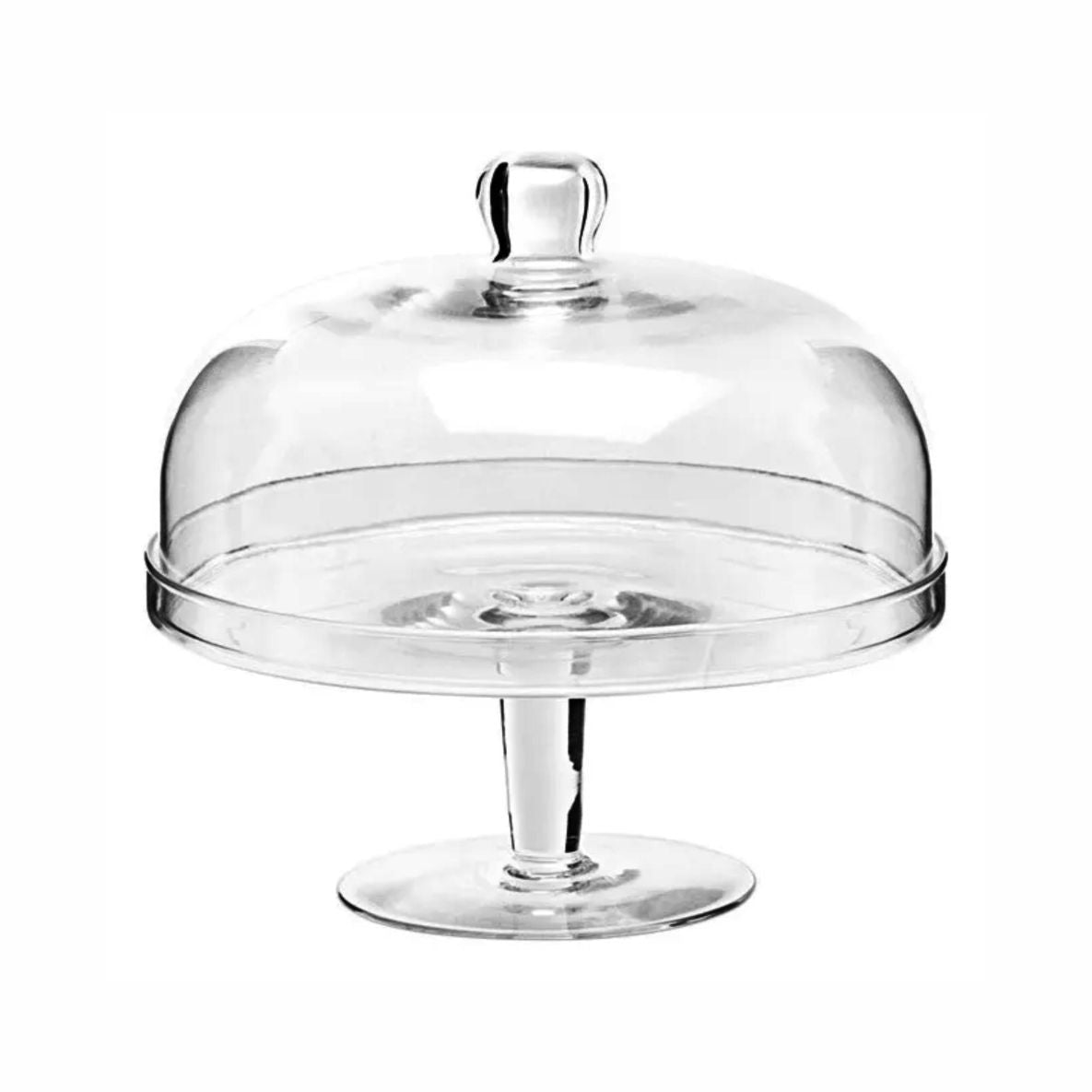 Elegant Glass Pedestal Cake Stand with Dome Lid