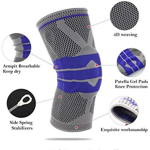 Generic Knee Brace Compression Sleeve with Side Stabilizers for Meniscus Tear, Arthritis, Running for Men and Women