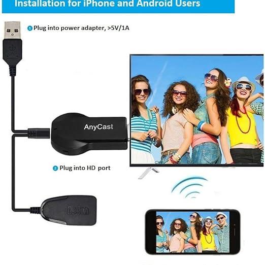SmartSee Anycast Plus HDMI Wireless Display Receiver, Airplay MiraCast Adapter DLNA Streaming Stick Cast iOS Mac Android Phone Screen to HD TV Thanksgiving Christmas Day Gift