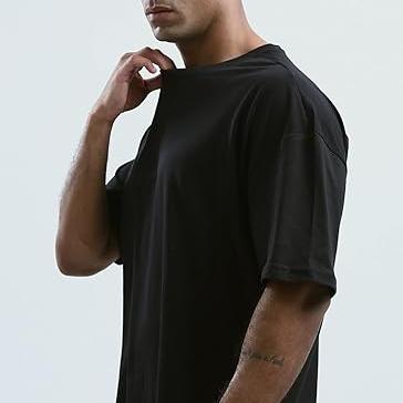 Basic cotton T-shirt oversize - Black
