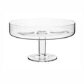 Contemporary High-Rim Glass Pedestal Serving Dish