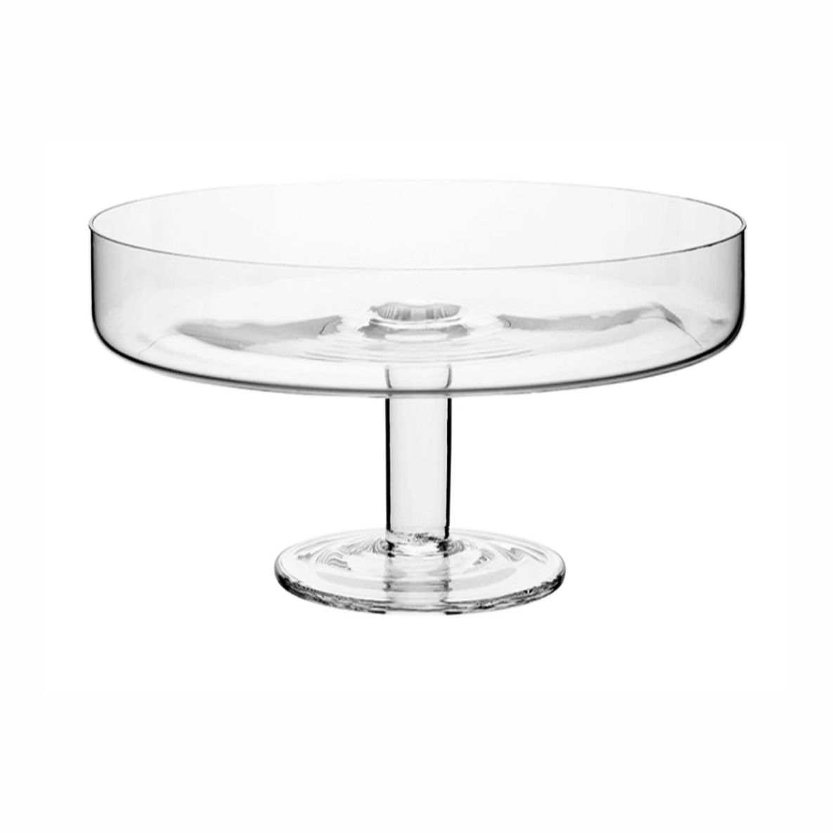 Contemporary High-Rim Glass Pedestal Serving Dish