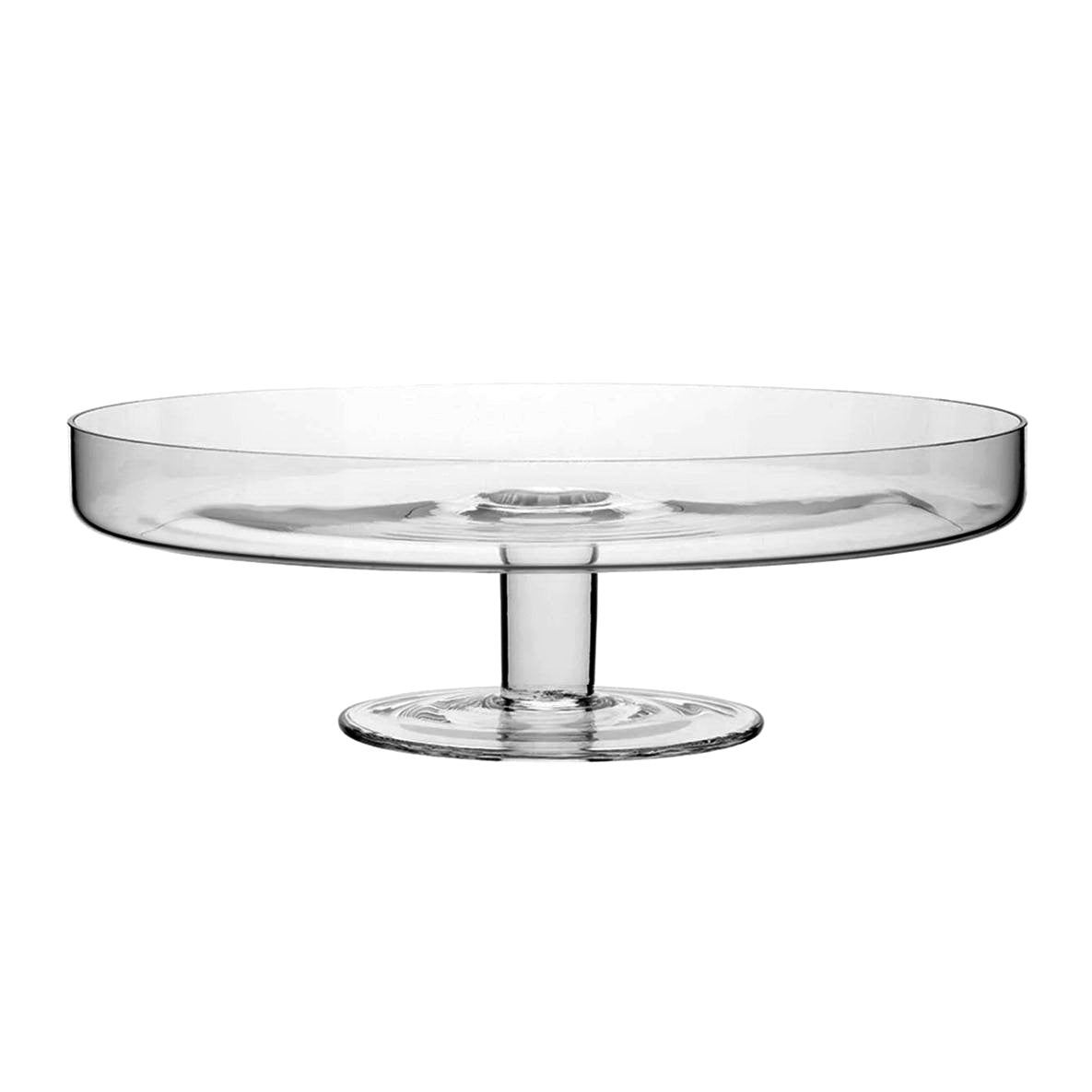 Modern Low-Profile Glass Pedestal Platter