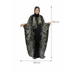 Modest Long Sleeve Maxi Gown With Abstract Print