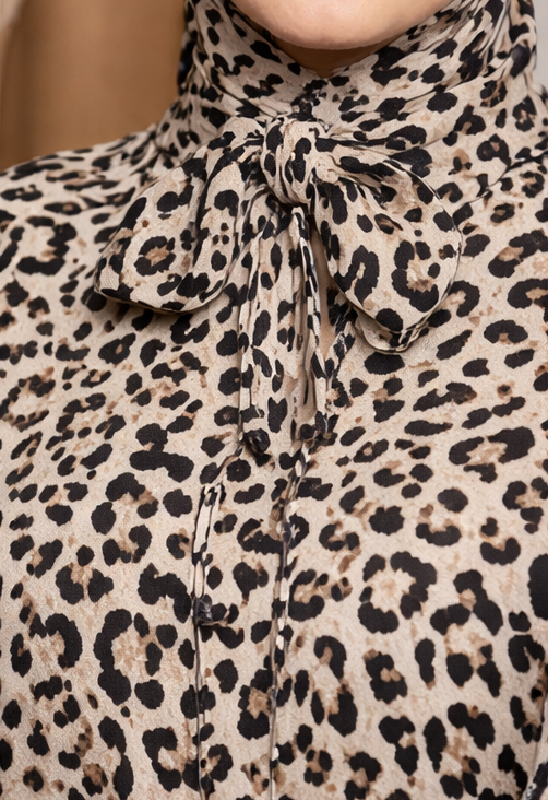 Leopard Print Islamic Prayer Abaya – Full Length Loose Fit