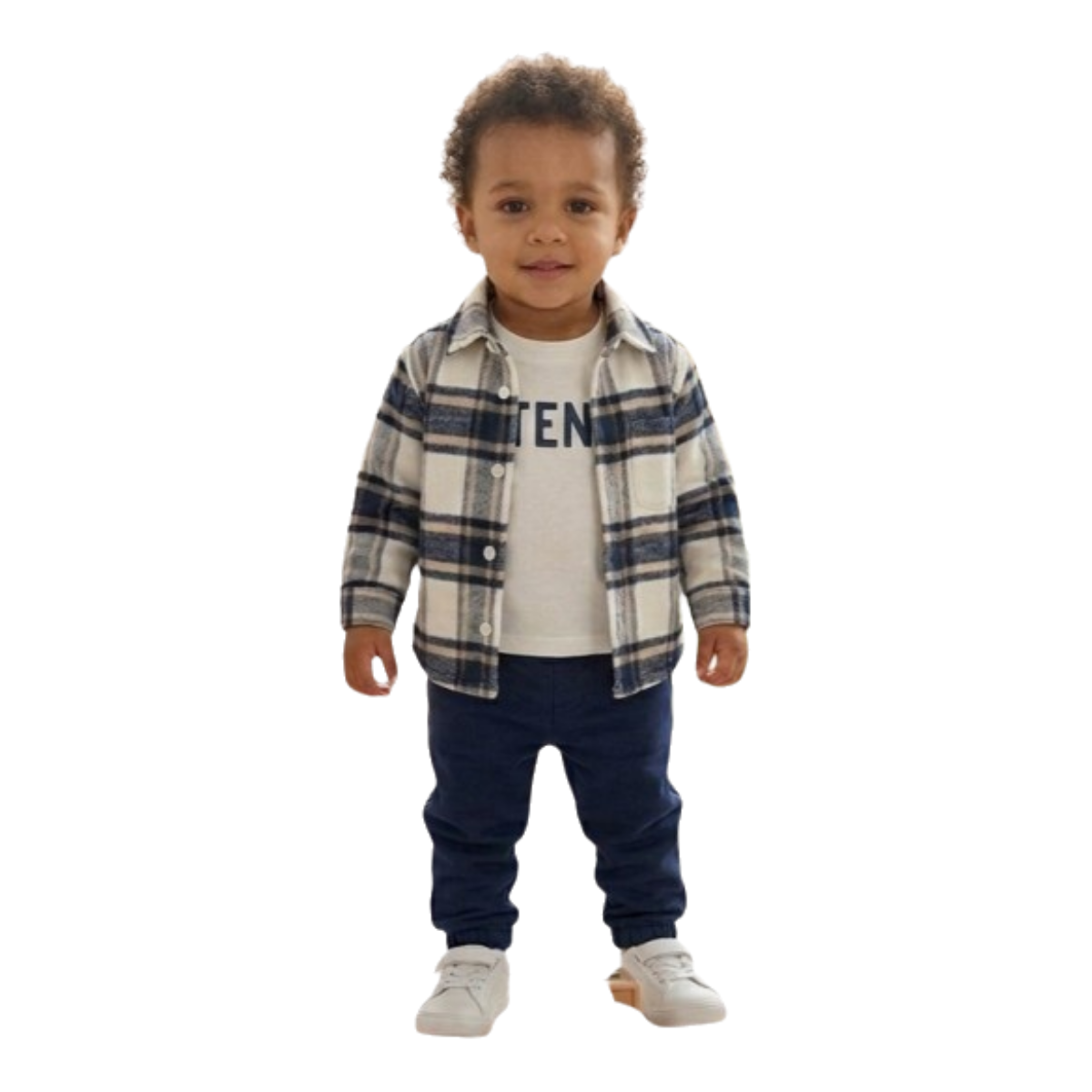 Toddler Boys' Casual Outfit: Plaid Flannel Shirt ( t-shirt + shirt )