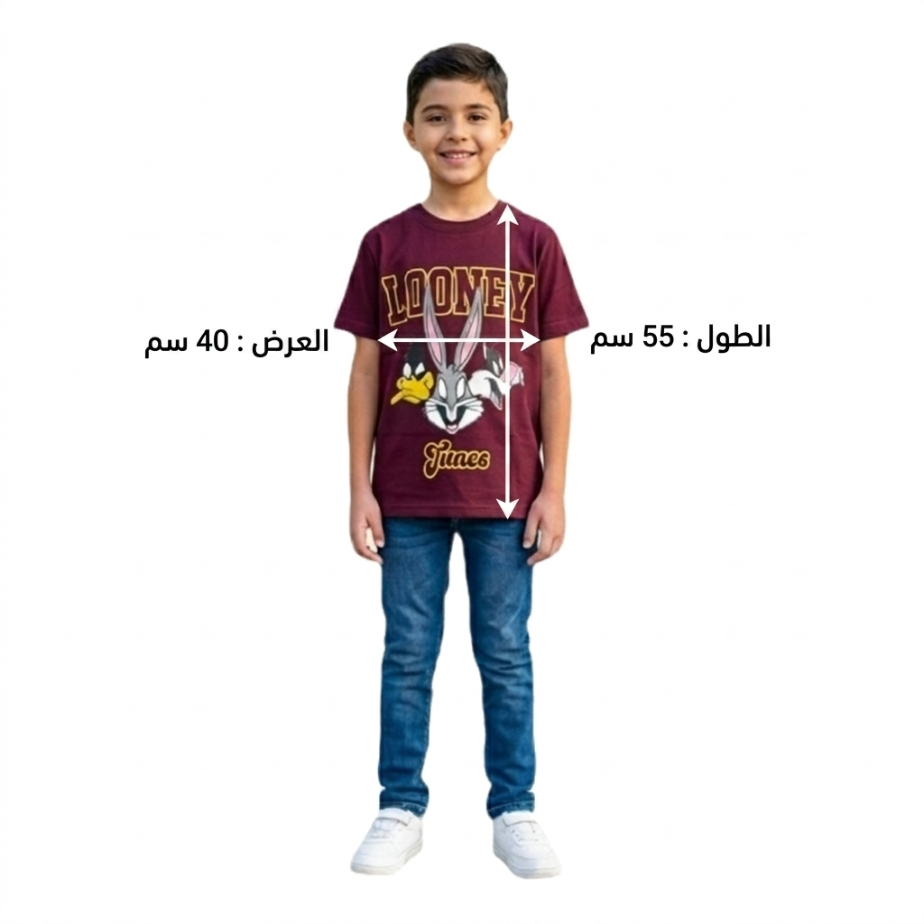 Kids Boys Looney Tunes Cotton T-Shirt - Bugs Bunny, Daffy Duck & Sylvester Graphic Tee