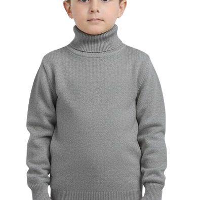 Elegant t-shirt High neck for unisex- Grey