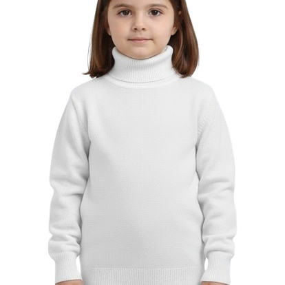 Elegant t-shirt High neck for unisex- White