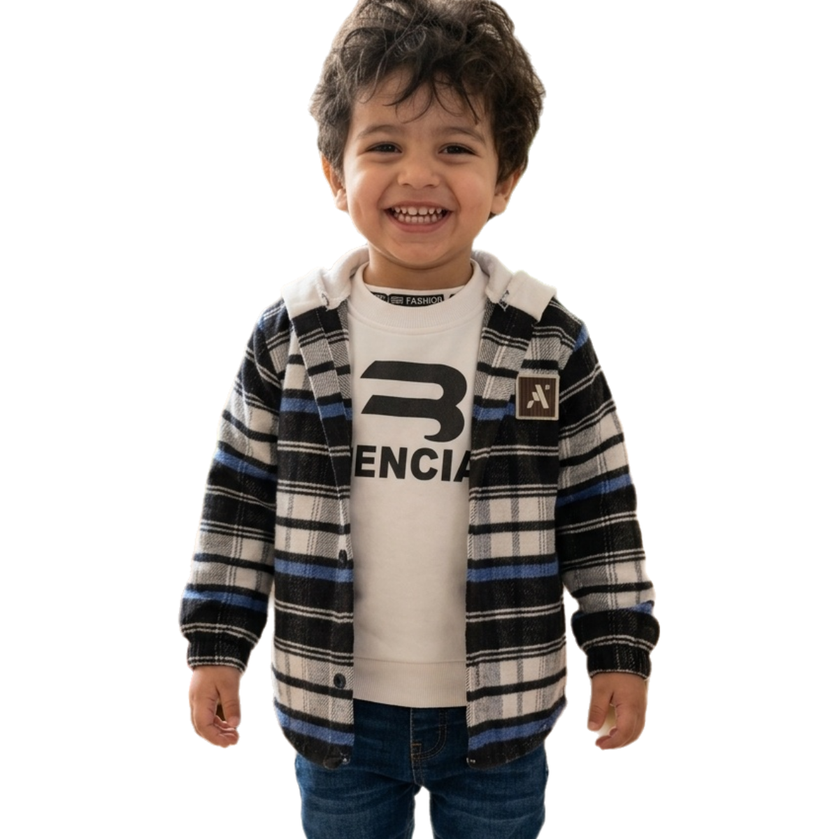 Boys' 2-Piece Casual Set - Corduroy Zip-Up Sweatshirt & Printed Waffle Knit T-Shirt