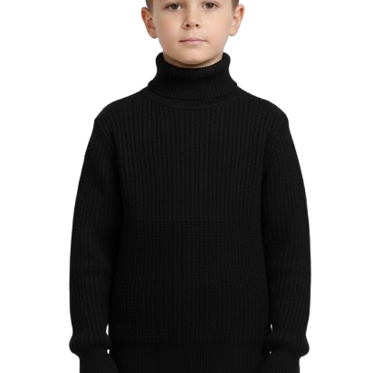 Elegant t-shirt High neck for unisex- Black