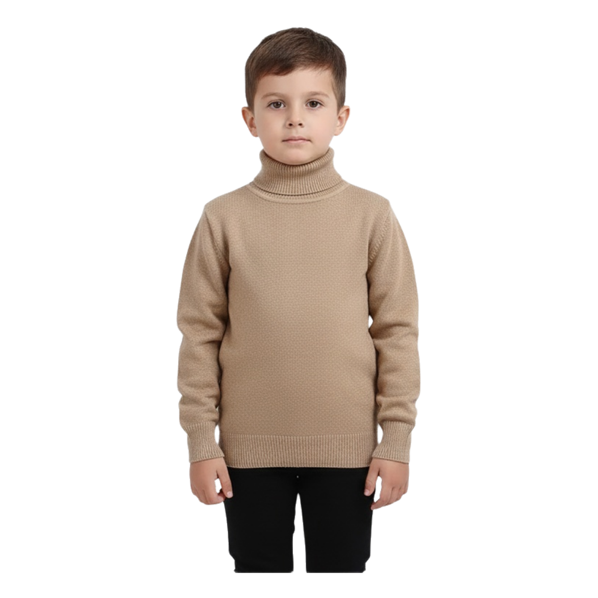 Elegant t-shirt High neck for unisex - Cafe