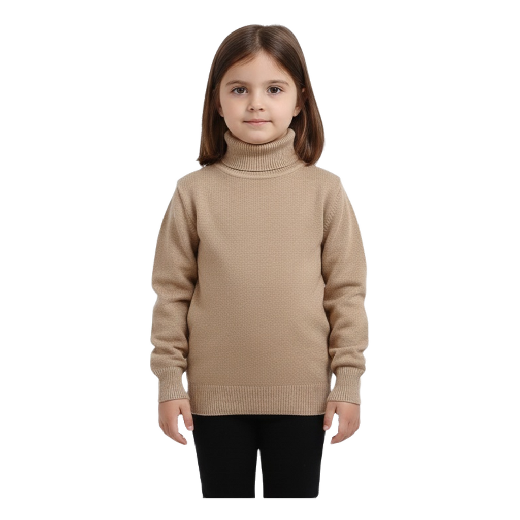 Elegant t-shirt High neck for unisex - Cafe