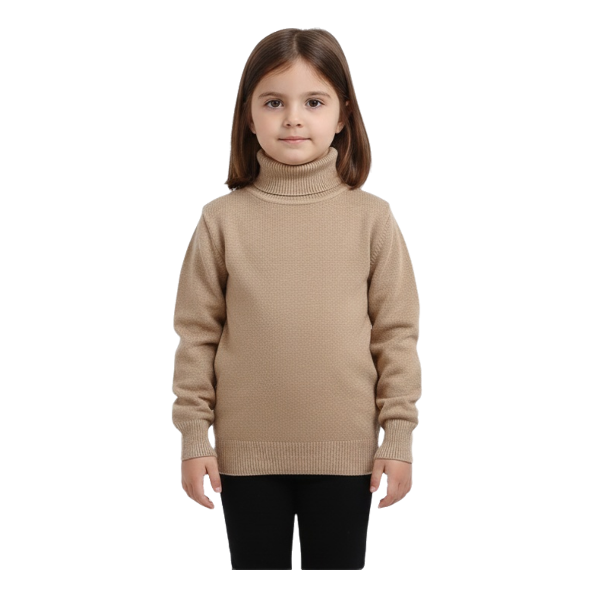 Elegant t-shirt High neck for unisex - Cafe