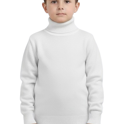 Elegant t-shirt High neck for unisex- White