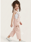 Girls Printed Gabardine Jumpsuit