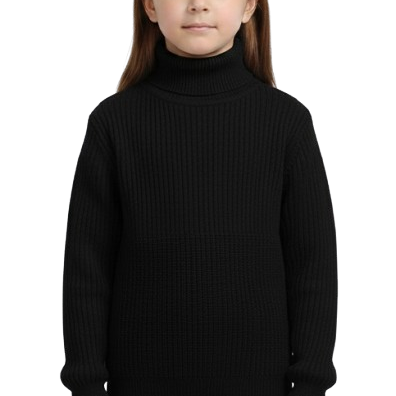 Elegant t-shirt High neck for unisex- Black