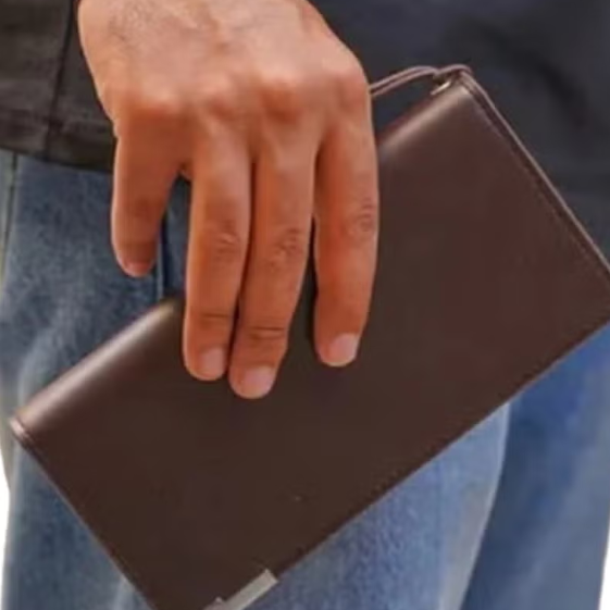 Leather Men's wallet, and mobile holder