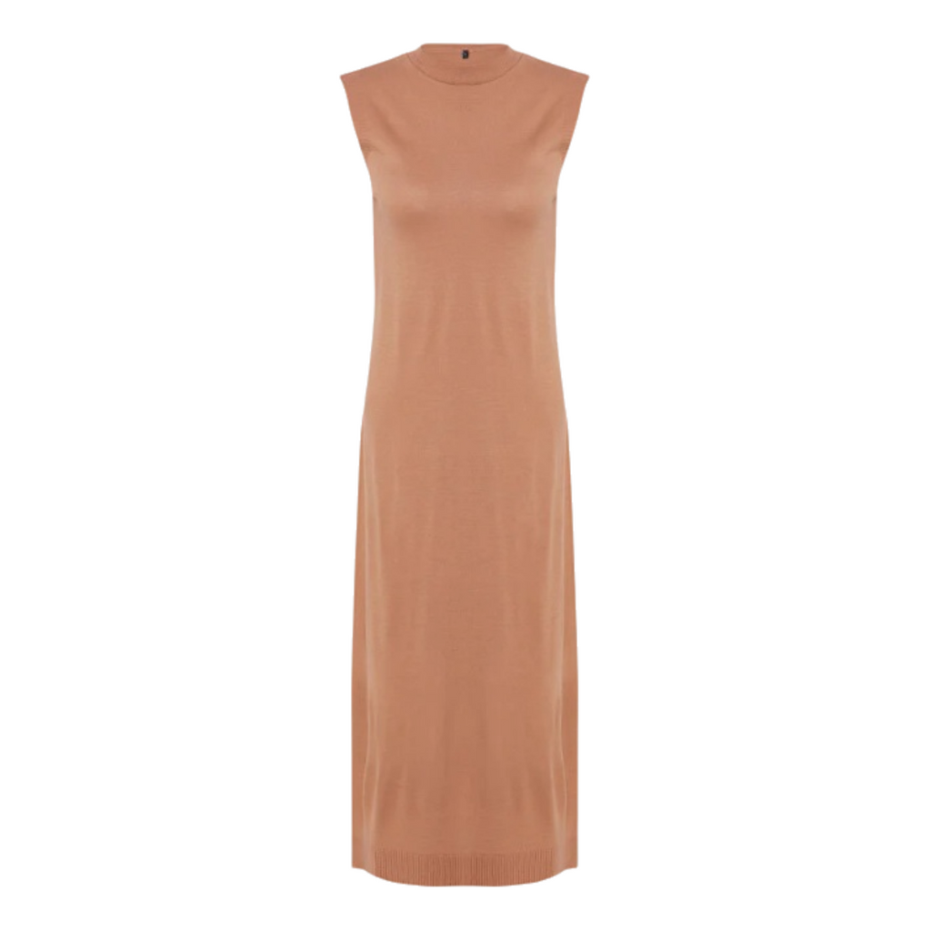 Women's 2-Piece Knit Maxi Dress & Bolero Sweater Set - Camel Brown