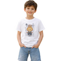 Kids' Premium Cotton T-Shirt - Trendy Cartoon Character Graphic Print - Soft & Breathable White Tee for Boys & Girls