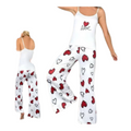 Two-Piece Pajamas Made Of Butter Lycra - With Hearts Print