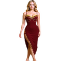 Elegant Oriental-Style Mini Dress - Premium "Butter" Lycra Fabric - with Gold Coin Embroidery - up to 75 KG