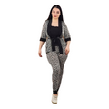 Women’s 4-Piece Leopard Satin Pajama Set With Robe